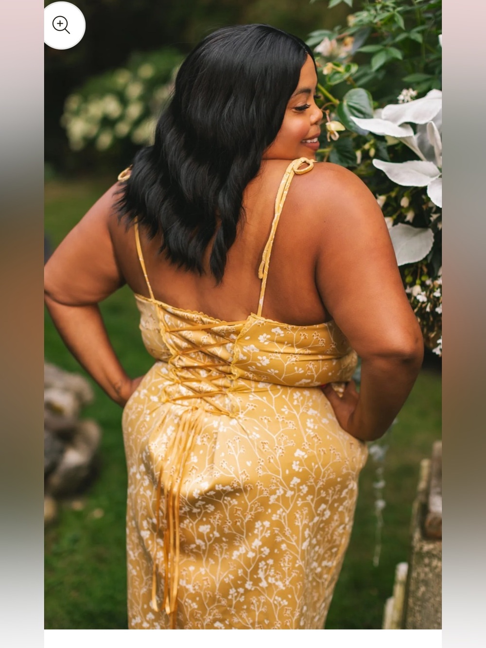 Mochipan Cottage Bodycon Dress (Mustard - Picture 3 of 10